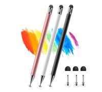 Kenkor Stylus Pens for Touch Screens, 2-in-1 Universal Tablet Pen for iPad Pencil, Stylus for Switch/iPad/iPhone/Android/Samsung Galaxy/Surface/HUAWEI/VIVO/OPPO, All Touch Screens (Black White Pink)