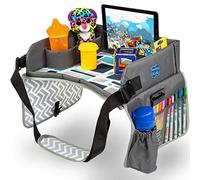 Kenley Kids Travel Tray, Toddler Car Seat Lap Tray, Road Trip Essentials Activity Table (Blue/Gray)