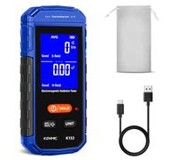 KENMIC Rechargeable EMF Meter, Handheld Electromagnetic Field Detector with Digital LCD, Suitable for Home and Outdoors EF/MF Inspections, and Ghost Hunting - Blue