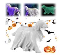 Kenmohuo 2025 New Halloween Ghost Dog Figurines, Sparkling Ghosts Dog Halloween Decorations, with Night Light Animal Statue Party Supplies for Shelf Bookshelf Cabinet Window Living Room Bedroom