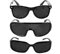 Kenmohuo 3Pcs Pinhole Glasses set, Tiny holes Vision Correction Glasses for Eyesight Improvement, Reading Eyewear for Eyes Relief, 3 style modelling