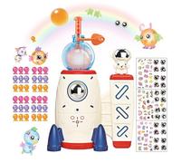Kenmohuo DIY Space Magic Balloon Craft Kit, 160pcs Space Rocket Balloons with Pump Launcher，Monster pals Sticker Accessories, Decorated Bouncy Balloons Creative Activity