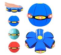 Kenmohuo Magic Bouncing Ball, Bouncy Balls, Magical Flying Saucer with 6 LED Light, Family and Pet Interactive Toys, Safe & Durable Dual Form Freely Switchable for Indoor & Outdoor Use (Dark Blue)