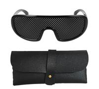 Kenmohuo Pinhole glass, Tiny Holes Vision Correction Eyewear for Eyesight Improvement, Reading Relief, Lightweight Black Plastic Pin Hole Glasses for Men and Women