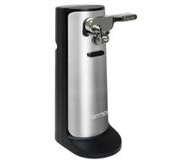 Kenmore 3-in-1 Automatic Electric Can Opener, Built-in Knife Sharpener & Bottle Opener, Hands-Free One-Touch Operation, Auto Shut-Off, Cord Storage (Black and Grey)