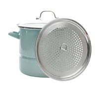 Kenmore Broadway Steamer Stock Pot with Insert and Lid, 16-Quart, Glacier Blue