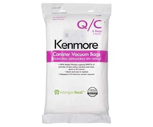 Kenmore Canister Vacuum Bags, Paper, White, 6 Pack