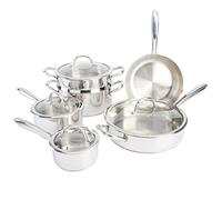 Kenmore Elite Devon Heavy Gauge Stainless Steel Tri-Ply Impact Bonded Induction Cookware Set, 10-Piece