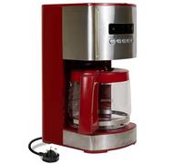 Kenmore Filter Coffee Machines 12-Cup Drip Coffee Makers with 1.8L Glass Pot for Ground Coffee Digital Display Programmable Timer Reusable Filter Warming Plate Auto Shut Off Kitchen Appliances Red