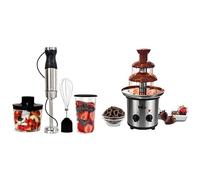 Kenmore Hand Blender 4-in-1 Immersion Blender Electric Food Chopper 700ml Variable Speed Hand Blender + Total Chef 3 Tier Electric Chocolate Fountain Machine 680g Adjustable Settings Warm Function