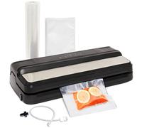 Kenmore Vacuum Sealer Machine Food Storage System Built-in Cutter One Touch Digital LED Display Compact 7-in-1 Presets 11 Pieces Sous Vide Bags for Dry Moist Fresh Food Preservation Black