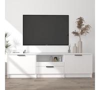 kenna wooden tv stand with 2 doors 1 drawer in white
