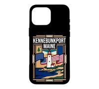 Kennebunkport Maine Flag Lighthouse Vintage Art Case for iPhone 16 Pro Max