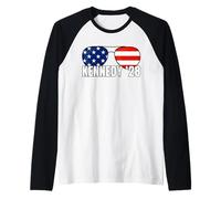 Kennedy 2028 American Flag Sunglasses RFK Jr. Raglan Baseball Tee