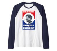 Kennedy for President - A Time for Greatness Vintage 60's Raglan Baseball Tee