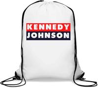 Kennedy Johnson Election Logo Gym Sack Casual Drawstring Bag White