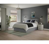Kennedy Ottoman Upholstered Bed Frame Double Artemis Light Grey
