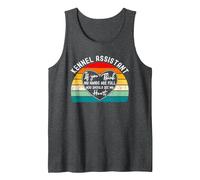 Kennel Assistant Appreciation - If You Think My Hands Tank Top, Men, Dark Heather Grey, XL