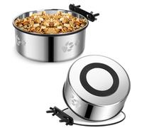 Kennel Bowls Mountable,2 Pack Dog Crate Water Bowl No Spill,Hanging Dog Bowl for Crate Cage,Stainless Steel Dogs Water Feeder Dish for Dogs Cats Bunny Ferret Bird