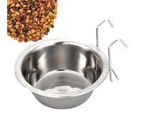 Kennel Dog Bowl - Anti-Spill Stainless Steel Cats Water Dispenser with Hook - Cats Dangling Feeder for Indoor Pets, Portable Dog Feeding Bowl for Home, Kennels
