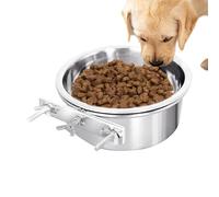Kennel Water Bowl, Stainless Steel Dog Water Bowl, Food Bowl for Dogs, Dog Bowl for Hanging, Cage Feeding Bowl for Hanging, with Three Bolt Holders, for Dogs and Cats