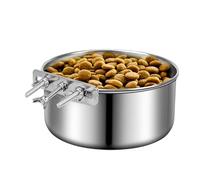 Kennel Water Bowl, Stainless Steel Kennel Hanging, Water Food Bowls, Mountable Dog Barks for Dry and Moist Food, for Kennel, Cage and More, Pet Cage Accessories