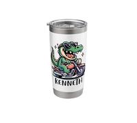 Kenneth Alligator Motorcycle Design for Boys Name Kenneth Stainless Steel Insulated Tumbler