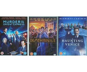 KENNETH BRANAGH TRILOGY HERCULE POIROT 1-3 COMPLETE COLLECTION / 1. MURDER ON THE ORIENT EXPRESS / 2. DEATH ON THE NILE / 3. A HAUNTING IN VENICE = ULTIMATE 3x DVD UK SET