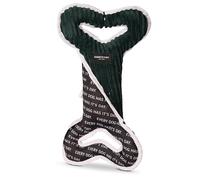 Kenneth Cole Durable Two-Tone Tug Plush Bone Toy for Extra Large Dogs - Chew-Resistant Nylon Meets Soft Corduroy Plush with Squeaker