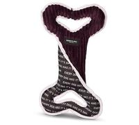 Kenneth Cole Durable Two-Tone Tug Plush Bone Toy for Extra Large Dogs - Chew-Resistant Nylon Meets Soft Corduroy Plush with Squeaker