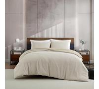 Kenneth Cole - Duvet Cover Queen Size, Soft & Smooth Textured Bedding w/Matching Pillowcases, Medium Weight for All-Season Comfort, 3 Piece Bed Sets (Stitched Gauze Beige)