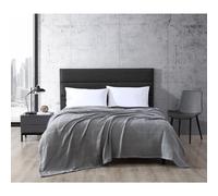 Kenneth Cole - King Size Blanket Lightweight Cotton Home Bedding Cozy Blanket for All Seasons (Waffle Grid Medium Grey King)