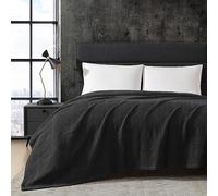 Kenneth Cole Lightweight Cotton Home Bedding, Cozy Blanket for All Seasons, King, Black