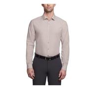 Kenneth Cole Men's Slim Fit Solid Spread Collar Dress Shirt, Almond, 15"-15.5" Neck 34"-35" Sleeve