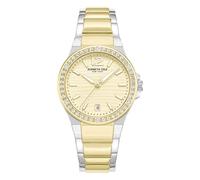 Kenneth Cole New York Ladies Automatic Watch - Luxury, Stainless Steel, Water-Resistant, Sl esign, Crystal & Gold - Two Tone, Modern Classic