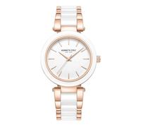 Kenneth Cole New York Ladies' Modern Classic Watch - Ion Plated, Stainless Steel, Minimalist Design, Contemporary Elegance, White - Rose Gold