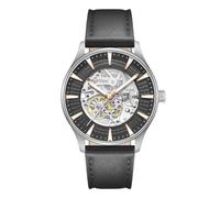 Kenneth Cole New York Luxury Watch for Men, Automatic Movement, Water Resistant, Sophisticated & Sleek Design, Black - Black Leather Strap
