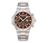 Kenneth Cole New York Men's Chronograph Watch - Stainless Steel Bracelet, Bold Hour Markers, Sophisticated Design, Brown - Stainless Steel