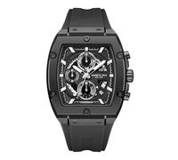 Kenneth Cole New York Men's Chronograph Watch - Stainless Steel Bracelet, Bold Hour Markers, Sophisticated Design, Black Tonneau - Black Silicone, Mens Standard, Dress Sport