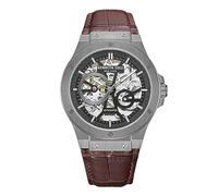 Kenneth Cole New York Men's Watch - Luxury, Stainless Steel, Automatic Self-Winding, Water-Resistant, Single Layer- Dial Type, Sleek Design Analog Watch for Men, Grey - Brown Strap, Kenneth Cole New