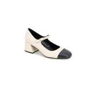 Kenneth Cole New York Women's ALEC Mary Jane Pump, White/Black Leather, 7.5 UK