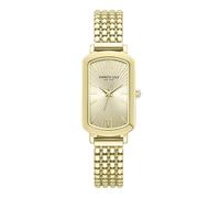 Kenneth Cole New York Women's Rectangular Gold-Plated Watch - Champagne Dial with Roman Numerals, Stainless Steel Case, Three-Hand Movement, Elegant Jewelry Bracelet for Daily Wear