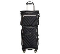 Kenneth Cole Reaction Chelsea 20" Polyester-Twill Expandable, Black, 2pc Bundle (Carry On + Tote)