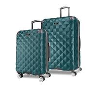 Kenneth Cole REACTION Diamond Tower Luggage Collection Lightweight Hardside Expandable 8-Wheel, Deep Teal, 3-Piece Set (20", 24", & 28"), Diamond Tower Luggage Collection