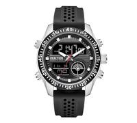Kenneth Cole REACTION Men’s Ana-Digi Watch - Analog Digital Display, Multi-Function Features, Sport Bezel, Modern Design, Everyday Casual Accessory, Active Lifestyle Fashion Timepiece, Silver - Black