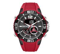Kenneth Cole REACTION Men’s Ana-Digi Watch - Analog Digital Display, Multi-Function Features, Sport Bezel, Modern Design, Everyday Casual Accessory, Active Lifestyle Fashion Timepiece, Black - Red