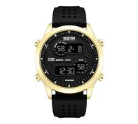 Kenneth Cole REACTION Men’s Digital Watch - Multi-Function Display, Modern Case Design, Chronograph Features, Sport Inspired Styling, Casual Fashion Accessory for Active Daily Wear, Gold - Black