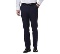 Kenneth Cole Reaction Men's Techni-Cole Mini Check Modern Fit Flat Front Dress Pant, Blue, 34Wx30L