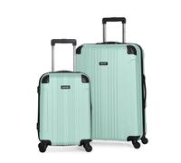 Kenneth Cole REACTION Out of Bounds Lightweight Hardshell 4-Wheel Spinner Luggage, Mint Blue, 2-Piece Set (20" & 28"), Hardside 2pc Luggage Set with Spinner Wheels