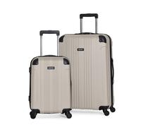 Kenneth Cole REACTION Out of Bounds Lightweight Hardshell 4-Wheel Spinner Luggage, Mushroom, 2-Piece Set (20" & 28"), Hardside 2pc Luggage Set with Spinner Wheels